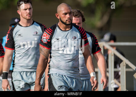 Houston, TX, USA. 26th May, 2018. Saia Uhila of the Utah Warriors during a Major League Rugby match between the Houston SaberCats and the Utah Warriors at Dyer Stadium in Houston, TX. The Warriors won the game 36 to 30.Trask Smith/CSM/Alamy Live News Stock Photo
