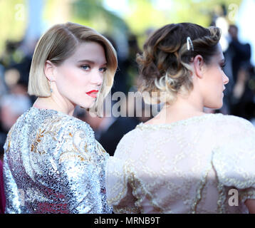 Beijing, France. 19th May, 2018. Jury member Lea Seydoux (L) is seen at the 71st Cannes Film Festival in Cannes, France, May 19, 2018. Credit: Luo Huanhuan/Xinhua/Alamy Live News Stock Photo