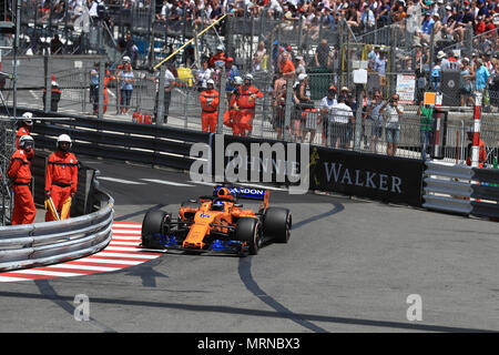 Circuit de Monaco, Monaco, Monte Carlo. 26th May, 2018. Monaco Formula 1 Grand Prix, Saturday qualifying; McLaren, Fernando Alonso Credit: Action Plus Sports/Alamy Live News Stock Photo