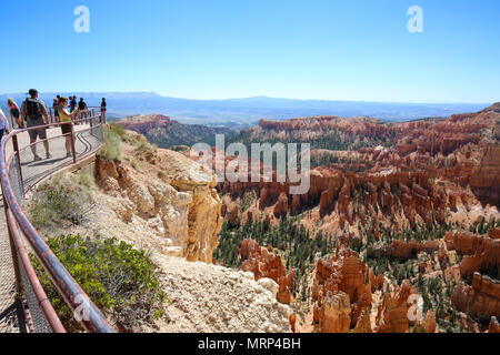 A view of  Hoodoos in Bryce Canyon National Park, seen from Sunset Point Stock Photo