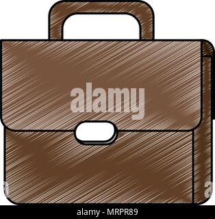 Business briefcase symbol scribble Stock Vector