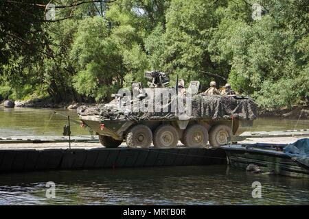 PMP floating bridge is a modular pontoon bridge system used by military ...