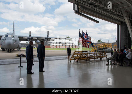 A promotion ceremony for Col. Kenneth Kmetz, the 179th Maintenance Group Commander at the 179th Airlift Wing, Mansfield, Ohio, was held June 18, 2017. (Air National Guard photo by Airman 1st Class Megan Shepherd/Released) Stock Photo