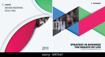 Abstract design of colourful vector elements for smooth background with round shapes for business branding summer. Stock Vector