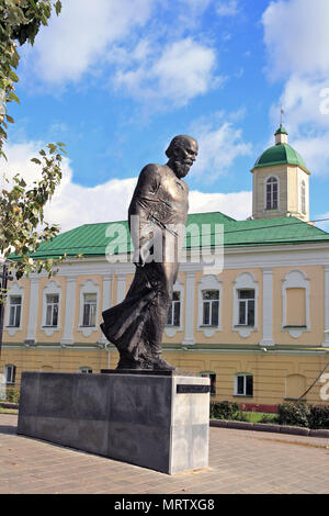 Editorial. Omsk,Russia - September 28, 2009. Monument to the writer Dostoevsky in Omsk on Spartakovskaya Street Stock Photo