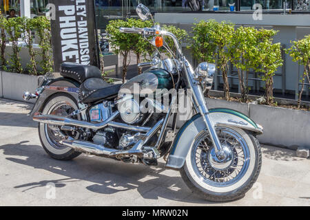 Patong Beach, Thailand-15th April 2017: Harley Davidson Heritage Softail motorcycle. There are many such bikes in Thailand. Stock Photo