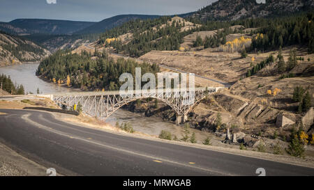 Sheep Creek Bridge, close to Williams Lake, BC, Canada. From a popular viewing point along Highway 20, also known as Chilcotin-Bella Coola Highway. Stock Photo