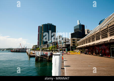 SYDNEY, AUSTRALIA - December 12, 2016: The Darling Harbour recreational and pedestrian precinct Stock Photo