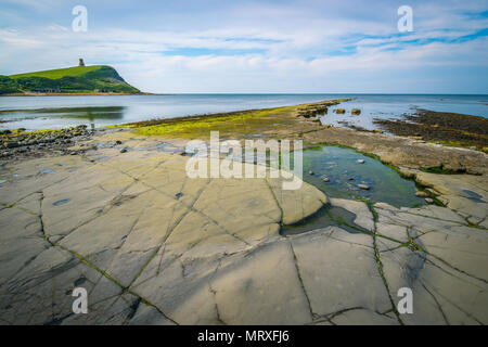 KIMMERIDGE LOOKING OUT TO CHAVELLS TOWER IN DORSET Stock Photo