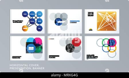 Smooth design presentation template with colourful round shapes. Partnership collaboration Stock Vector