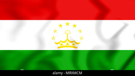3D Flag of Tajikistan. 3D Illustration. Stock Photo