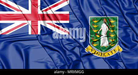 3D Flag of the British Virgin Islands. 3D Illustration. Stock Photo