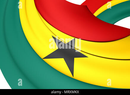 3D Flag of the Ghana. 3D Illustration. Stock Photo