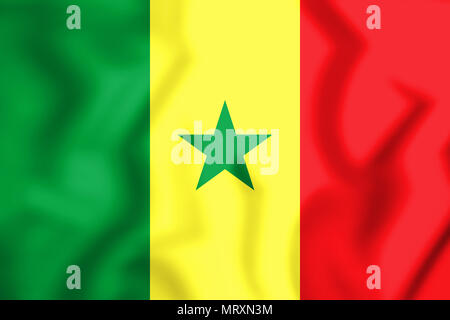 3D Flag of the Senegal. 3D Illustration. Stock Photo