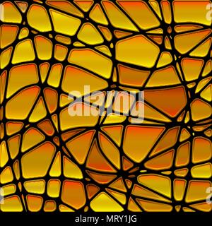 abstract vector stained-glass mosaic background - yellow and orange Stock Vector