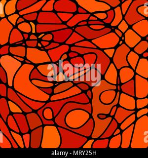 abstract vector stained-glass mosaic background - red and orange Stock Vector