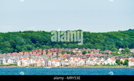 View of houses at Saint Davids on shore of Firth of Forth in Fife , Scotland, United Kingdom, UK Stock Photo