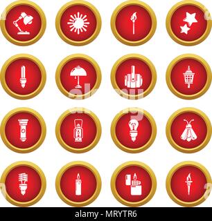 Light source icons set, simple style Stock Vector