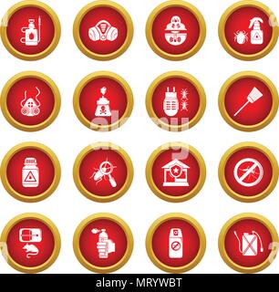 Pest control tools icons set, simple style Stock Vector