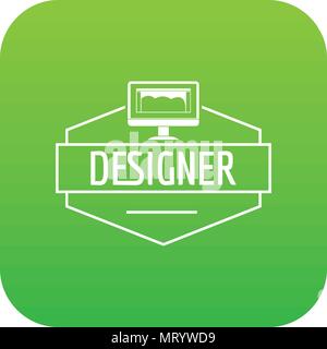 Designer icon green vector Stock Vector