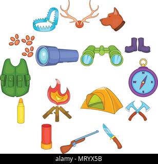 Hunting icons set, cartoon style Stock Vector Image & Art - Alamy
