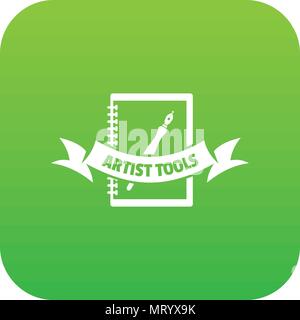 Artwork icon green vector Stock Vector