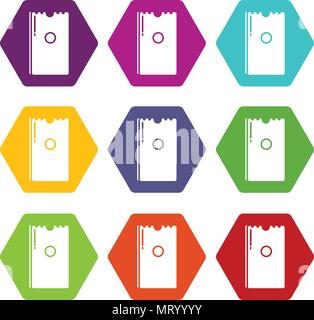 Dry napkins pack icons set 9 vector Stock Vector