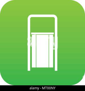 Public garbage bin icon digital green Stock Vector