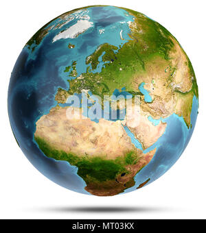 Earth Globe, 3D rendering isolated on white background Stock Photo - Alamy