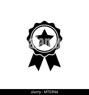 Award medal icon in flat style. Rosette symbol Stock Vector