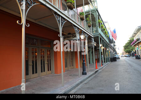 New Orleans City in Louisiana Big Easy Bourbon Street Balcony Stock Photo