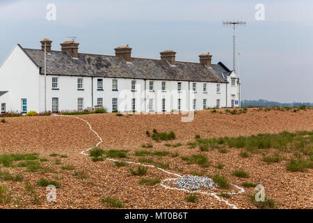 view of shingle street on the suffolk coast uk Stock Photo