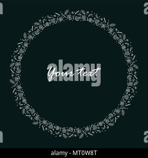 minimalistic flower frame Stock Vector
