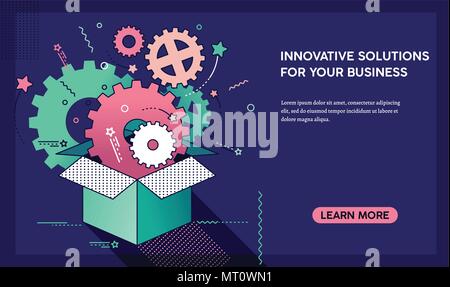 outside the box innovation banner Stock Vector