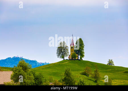 Church of St. Thomas in Gorenji Vrsnik, Idrija, Slovenia Stock Photo