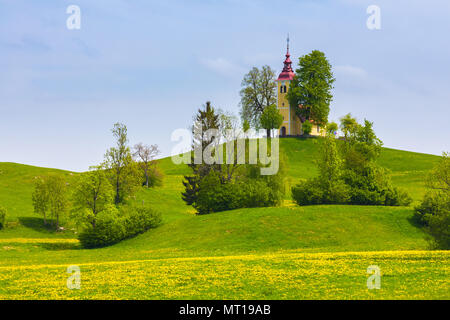 Church of St. Thomas in Gorenji Vrsnik, Idrija, Slovenia Stock Photo