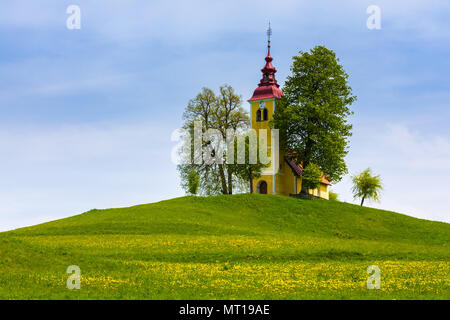 Church of St. Thomas in Gorenji Vrsnik, Idrija, Slovenia Stock Photo