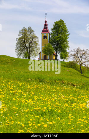 Church of St. Thomas in Gorenji Vrsnik, Idrija, Slovenia Stock Photo