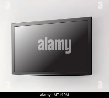 Black LED tv television screen blank on background Stock Vector Image ...