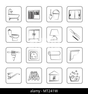 Construction and building equipment Icons - vector icon set 2 Stock Vector