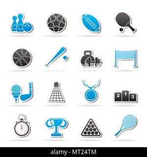 Sport equipment icons - vector icon set Stock Vector
