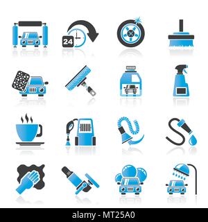 Car wash objects and icons - vector icon set Stock Vector Image & Art ...