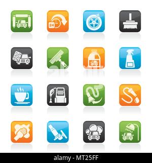 Car wash objects and icons - vector icon set Stock Vector Image & Art ...