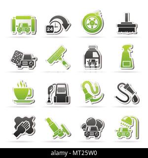 Car wash objects and icons - vector icon set Stock Vector Image & Art ...