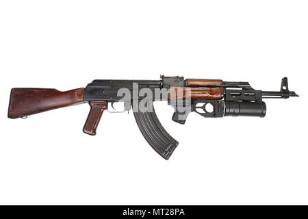 Kalashnikov AK 47 with 40mm GP-25 grenade launcher Stock Photo