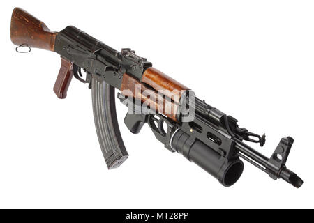 Kalashnikov AK 47 with 40mm GP-25 grenade launcher Stock Photo