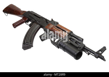 Kalashnikov AK 47 with 40mm GP-25 grenade launcher Stock Photo
