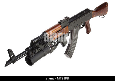 Kalashnikov AK 47 with 40mm GP-25 grenade launcher Stock Photo