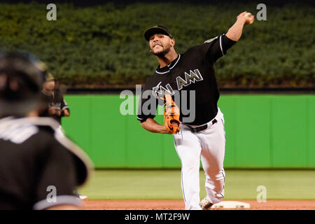 San Francisco, California, USA. 15th Sep, 2019. Miami Marlins relief  pitcher Jarlin Garcia (66) during the MLB game between the Miami Marlins  and San Francisco Giants at Oracle Park in San Francisco