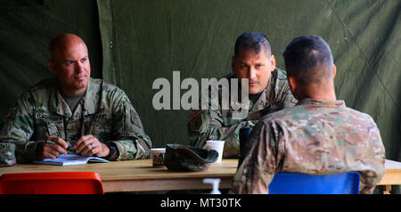 Brig. Gen. Peter Andrysiak, U.S. Army Pacific chief of staff, speaks to